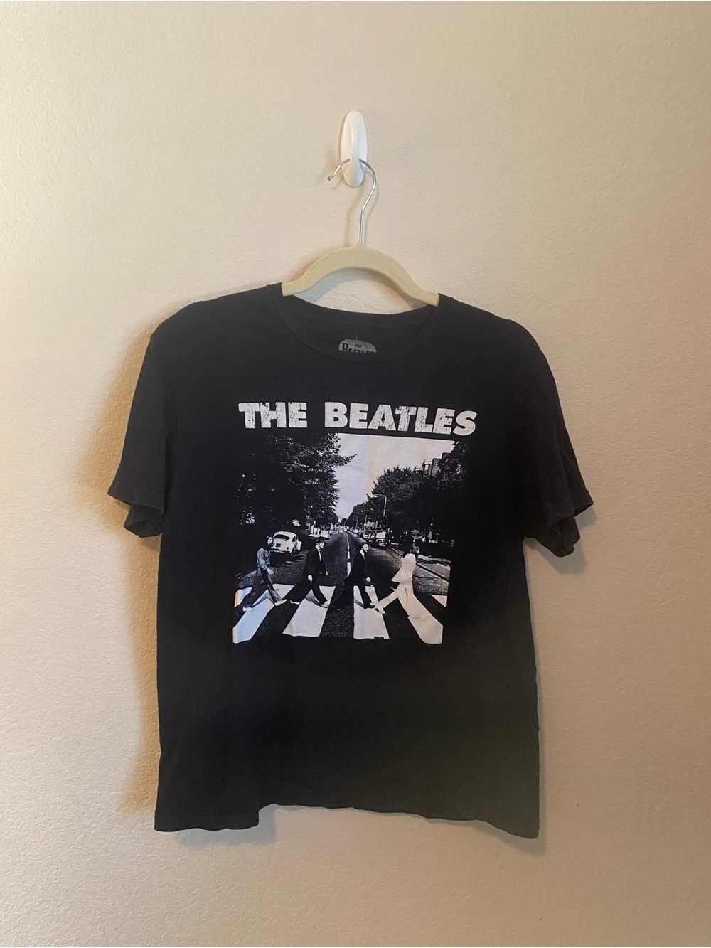 The Beatles Black Short Sleeve T-Shirt with Abbey Road Print